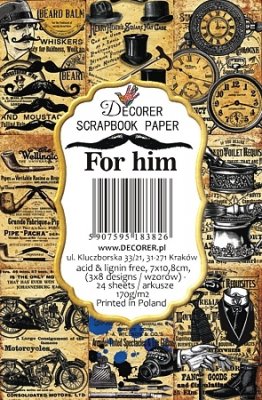 For him manly paper pack - Småpapper med manligt tema från Decorer 7x10,8 cm