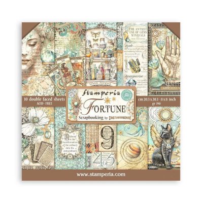 FORTUNE PAPER PAD 8X8 from Stamperia 20x20 cm