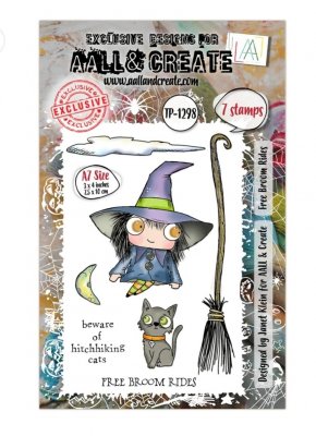 FREE BROOM RIDES Halloween clear stamp set - Stämpelset från AALL & Create A7