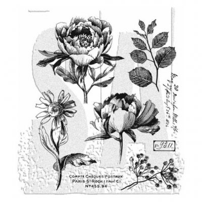 FRENCH GARDEN flower rubber stamp set from Tim Holtz Stamper's Anonymous
