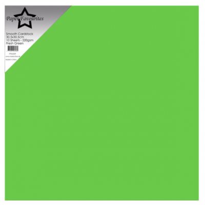 FRESH GREEN smooth cardstock 12x12 - Bjärtgröna papper från Paper Favourites 30x30 cm