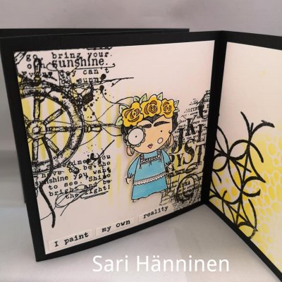 #377 Frida artist clear stamp set - Stämpelset med skapande tjej från Janet Klein / Aall & Create A7