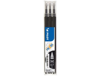 3 refill black ink cartridges Frixion 0,7 from Pilot