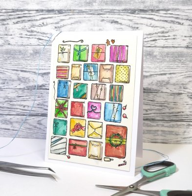 24 Christmas calendar tab die and stamp from Gummiapan 9,5x14 cm