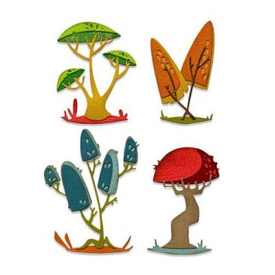 PRE-ORDER - Funky toadstools mushrooms die set from Tim Holtz / Sizzix