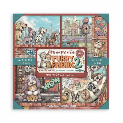 Furry Friends 2 8x8 Inch Paper Pack (Single Face) - Mönsterpapper från Antonis Tzanidakis Stamperia