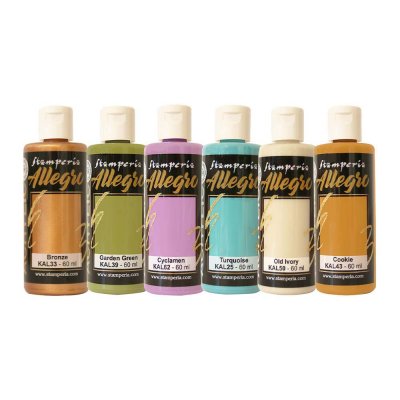 GARDENS OF TIME allegro paint kit - Akrylfärger från Stamperia 6x60 ml