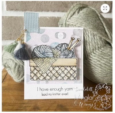 Garnkorg Yarn basket clear stamp set from Hänglar & Wings A7