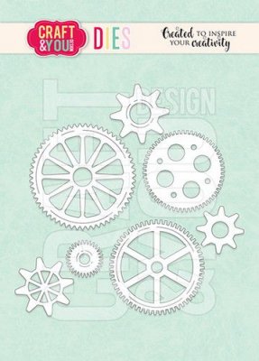 Cog wheel gear die set - Stansmallar med kugghjul från Craft&You