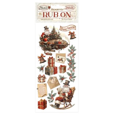 Gear Up For Christmas Santa Claus rub-ons - Gnuggisar med jultema från Stamperia