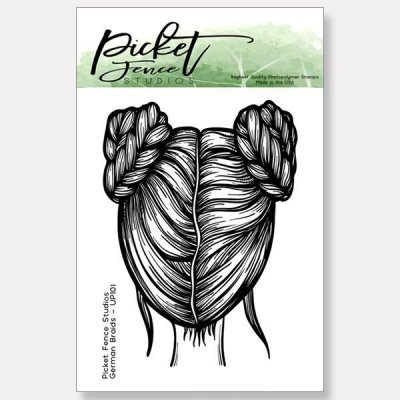 German braids hairstyle clear stamp - Frisyrstämpel från Picket fence studios