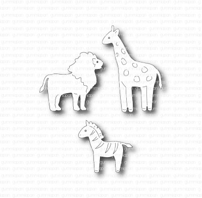 Giraff, zebra och lejon djurstansmallar från Gummiapan ca 22,5x22 mm, 26,5x24,5 mm, 25x36 mm