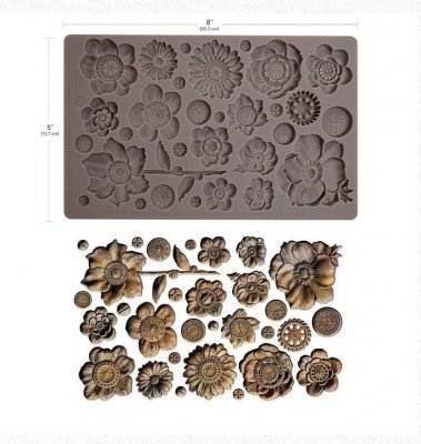 RUSTY FLOWERS silicone mould - Gjutform med blommor från Finnabair Prima marketing inc