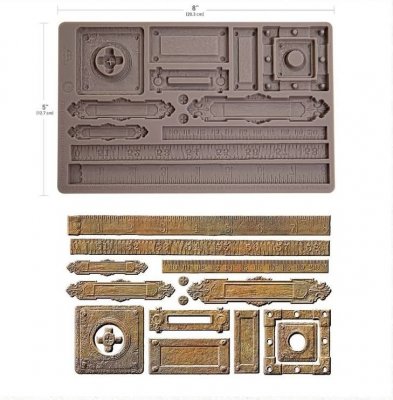 TABES AND LABELS silicone mould - Gjutform med måttband och etiketter från Finnabair Prima marketing inc