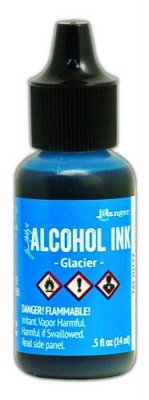 Glacier blue alcohol ink - Blått alkoholbläck från Tim Holtz / Ranger ink 14 ml