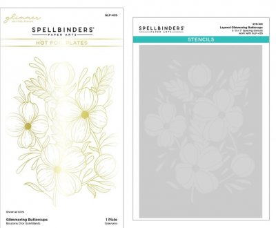 GLIMMERING BUTTERCUPS Glimmer Hot Foil Plate and Stencil Bundle from Spellbinders