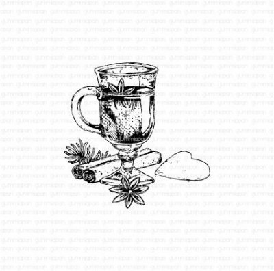 GLÖGG i mugg Hot Christmas drink in a mug rubber stamp from Gummiapan 5,6x5,6 cm