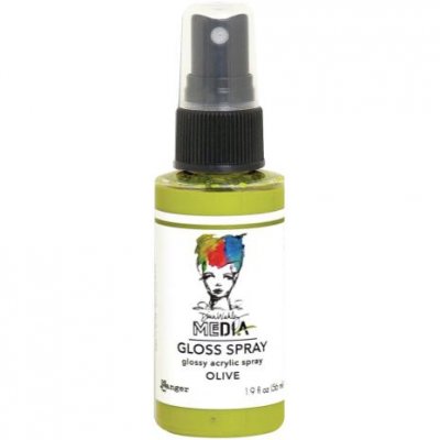 Olive gloss spray - Olivgrön akrylspray från Dina Wakley / Ranger ink