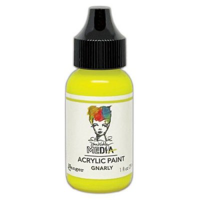 GNARLY yellow heavy body acrylic paint - Gul akrylfärg från Dina Wakley 29 ml