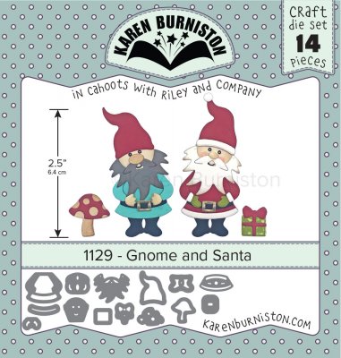 Gnome and santa die set 1129 - Stansmallar med tomtar från Karen Burniston
