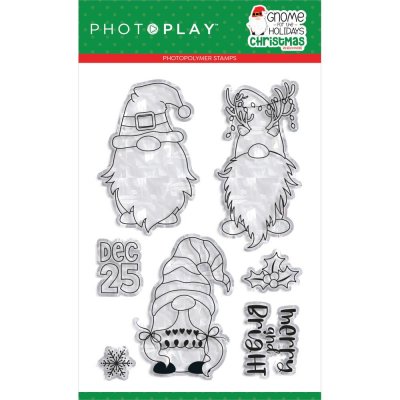 Gnome for Christmas clear stamp set - Stämpelset med tomtar / vättar från PhotoPlay 12*17 cm