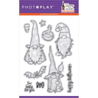 Gnome for Halloween clear stamp set - Stämpelset med tomtar / vättar från PhotoPlay 12*17 cm