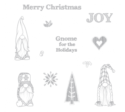 Gnome for the Holidays Rubber Stamp set from Fun stampers journey