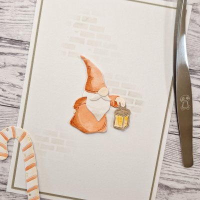 Gnome with lantern die set from Gummiapan 43 x 55mm