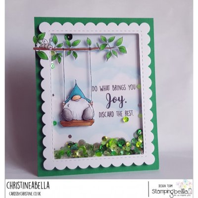 Gnome on a swing die - Stansmall med en vätte på en gunga från Stamping Bella