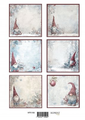 GNOMES DIE CUT PAPERS - Klippark med tomtar / vättar från Reprint A4