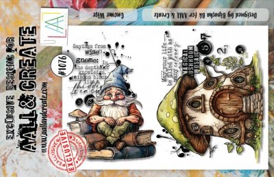 GNOME WISE clear stamp set - Stämpelset med vätte, svamphus från AALL & Create A6