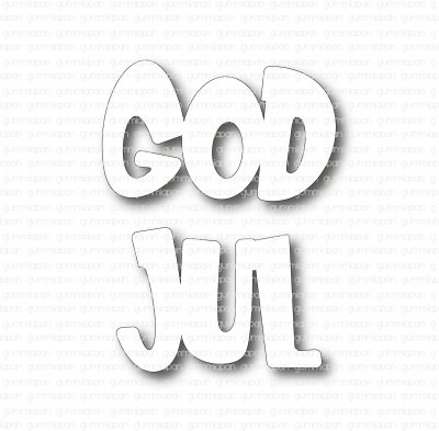 God Jul (Swedish die set Merry Christmas) - Stansmallar från Gummiapan ca 32 x 19 mm, 28 x 20 mm