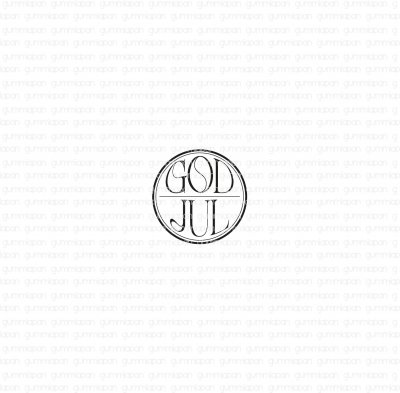 round Swedish Merry Christmas rubber stamp GOD JUL from Gummiapan ca Ø 35,5 mm
