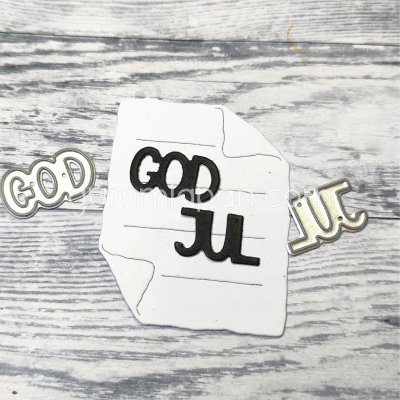 GOD JULstansmallar rak font från Gummiapan ca 42 x 12 mm