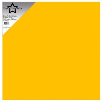 GOLDEN yellow smooth cardstock 12x12 - Gyllengula papper från Paper Favourites 30x30 cm