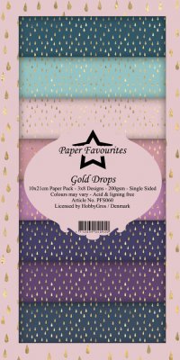 Gold Drops Slim Paper Pack from Paper Favourites 10x21 cm