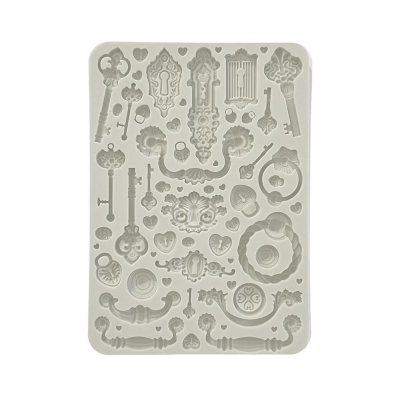 KEYS HANDLES AND LOCKS Golden Harmony silicone mould - Gjutform med nycklar och handtag från Stamperia A5