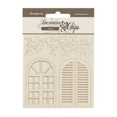 GOLDEN HARMONY WINDOWS decorative chips from Stamperia