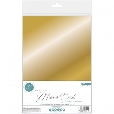 GOLD mirror card The Essential (10pcs) - 10 st guldfägade papper från Craft Consortium A4