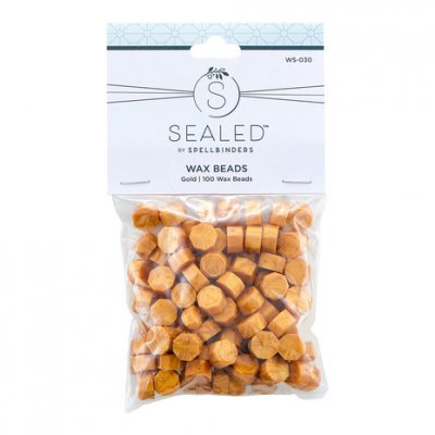 GOLD WAX BEADS (100pcs) - Guldfärgade sigillvaxpärlor från Spellbinders
