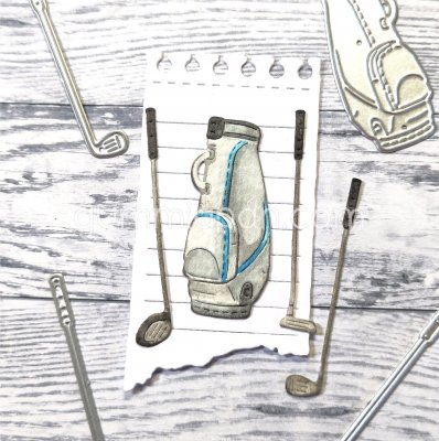 GOLF SET die set from Gummiapan ca 21x46 mm, 12x50,5 mm, 14x54 mm, 12,5x50 mm och 25x24 mm