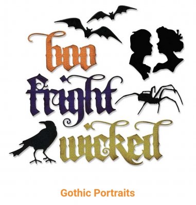 VAULT GOTHIC PORTRAITS HALLOWEEN WORD die set - Stansmallar med ord från Tim Holtz Sizzix