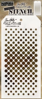 Gradient dot stencil - Schablon med runda hål i olika storlekar från Tim Holtz