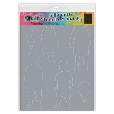 Grandkids LARGE stencil set from Dylusions Ranger ink