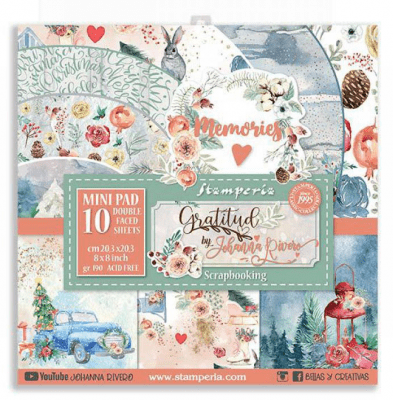 Gratitude paper pack 8x8 from Stamperia 20x20 cm