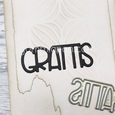 GRATTIS SWEDISH CONGRATS die - Grattis-stansmall från Gummiapan ca 46 x 16,5 mm