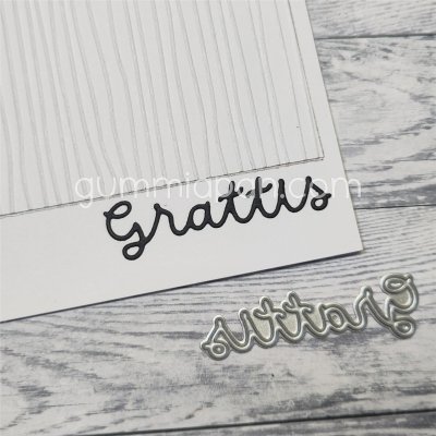 GRATTIS SWEDISH CONGRATS die - Grattis-stansmall från Gummiapan ca 55,5 x 15 mm