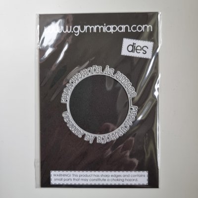GRATTIS PÅ FÖDELSEDAGENcirkelstansmall från Gummiapan ca 6 cm i diameter