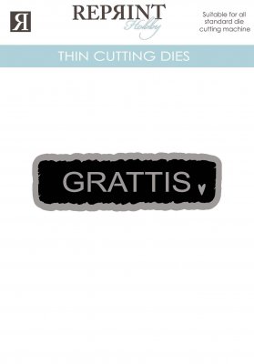 Swedish Congrats with a background die set - GRATTISTAG MED BAKGRUNDstansmallar från Reprint 2 cm