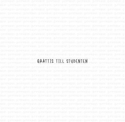 Grattis till studenten 201 Swedish rubber stamp about graduation from Gummiapan ca 2,25 tall